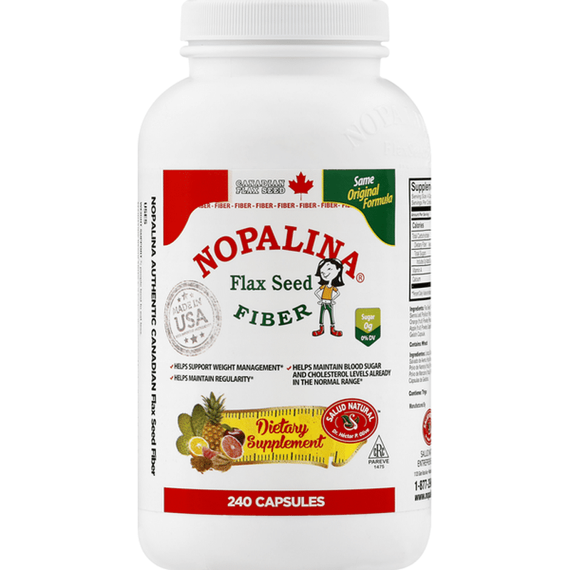 Nopalina Fiber, Flax Seed, Capsules (240 each) Instacart