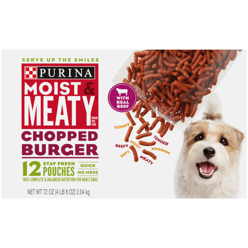 Purina Moist & Meaty Wet Dog Food, Chopped Burger (72 oz) Delivery or ...