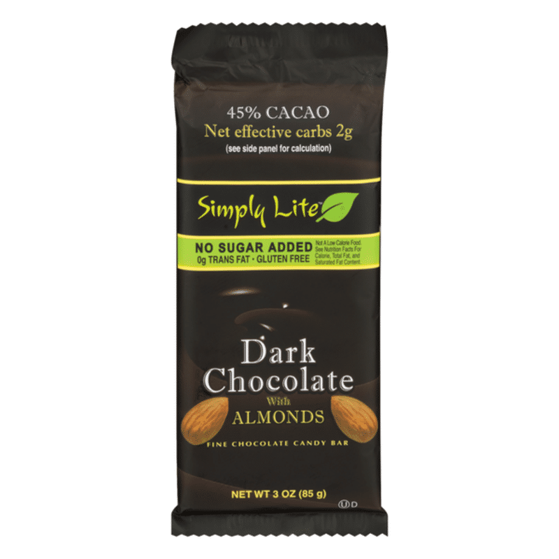 Simply Lite Gluten Free Candy Bar Dark Chocolate With Almonds 3 Oz Instacart