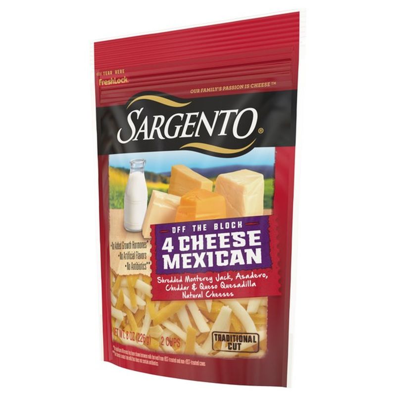Sargento® Shredded Four Cheese Mexican Natural Cheese, Traditional Cut