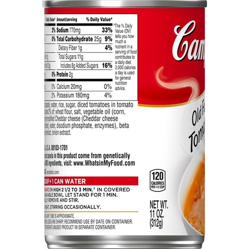 Campbell's® OldFashioned Tomato Rice Soup (11 oz) Instacart