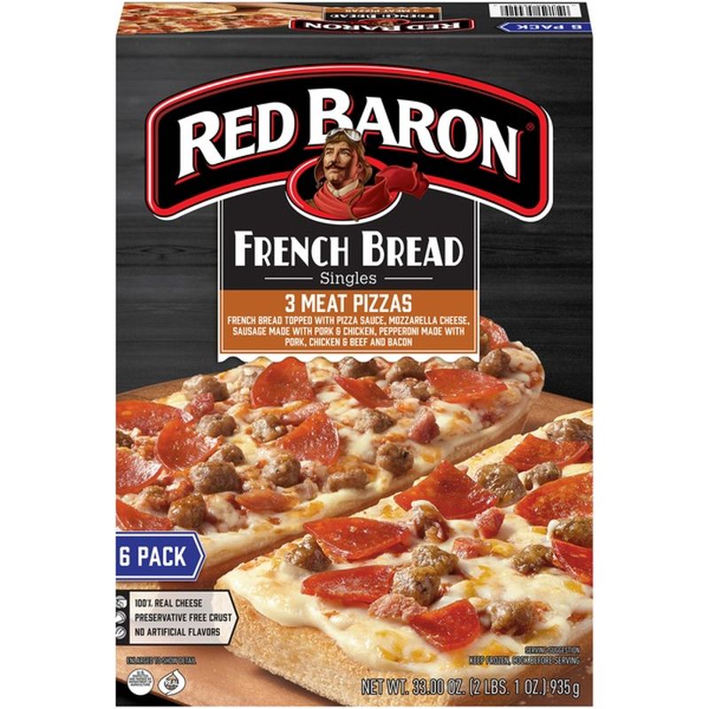 Red Baron French Bread Singles Three Meat Pizza (33 oz) - Instacart