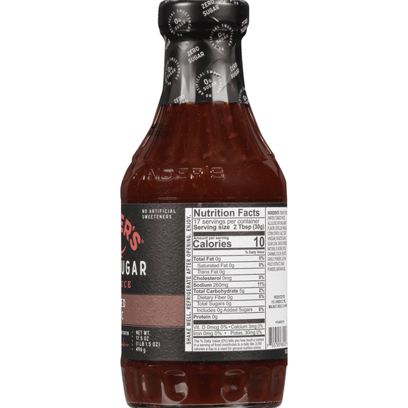 Kinder's BBQ Sauce, Zero Sugar, Roasted Garlic (17.5 oz) - Instacart