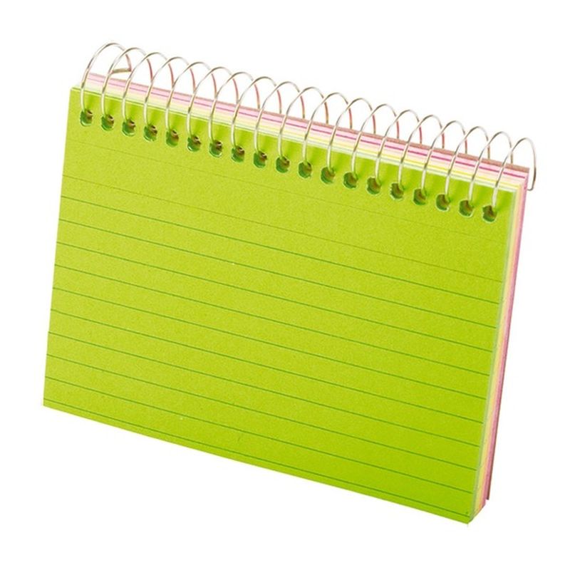 Esselte Neon Spiral Index Cards 3" X 5"