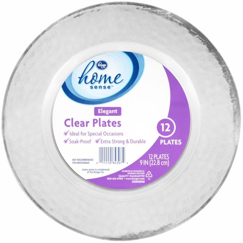 Home Sense Elegant 9 in. Clear Plates (12 ct) - Instacart