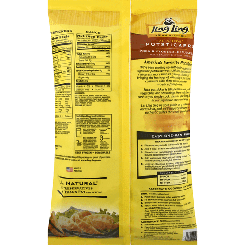 Ling Ling All Natural Potstickers Potstickers, Pork & Vegetable (4.2 lb