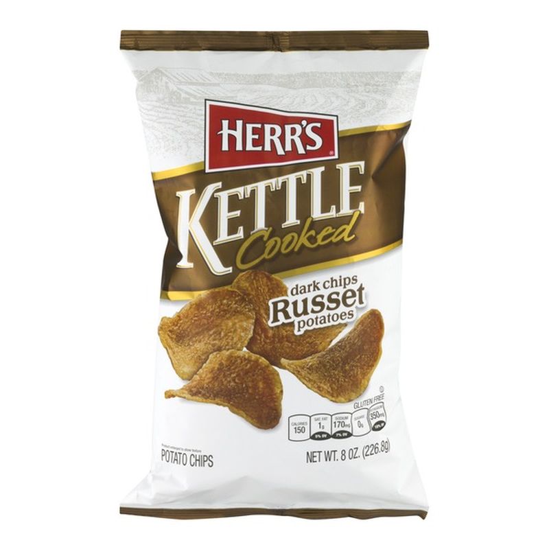 Herr's Kettle Cooked Potato Chips Dark Russet Potatoes