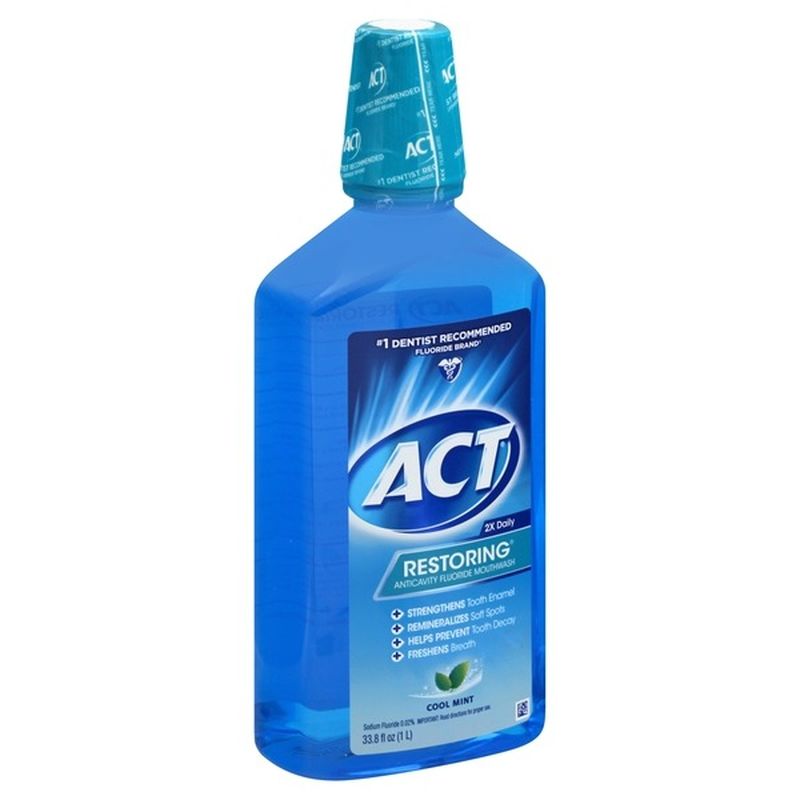Act Mouthwash, Anticavity Fluoride, Cool Mint, Restoring (33.8 fl oz