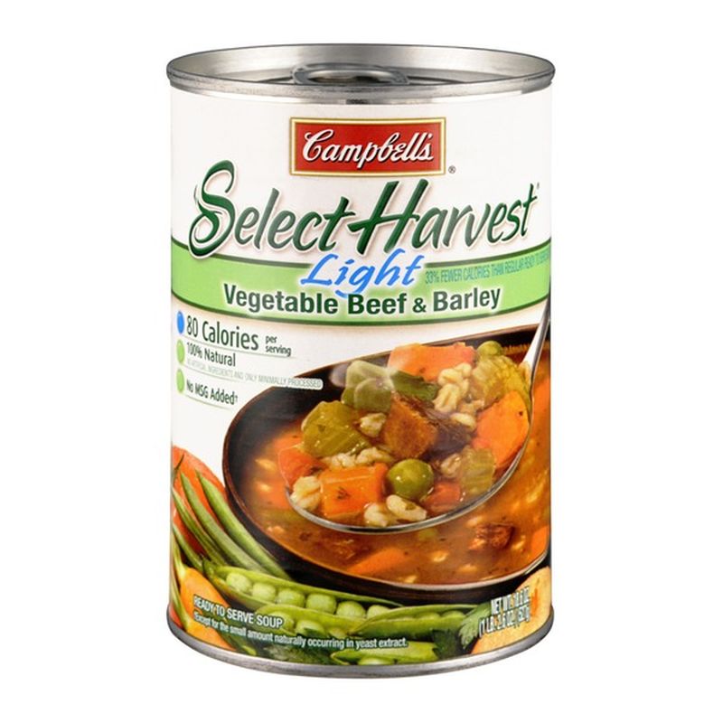 Campbell's Select Harvest Light Vegetable Beef & Barley Soup (18.6 oz) Instacart