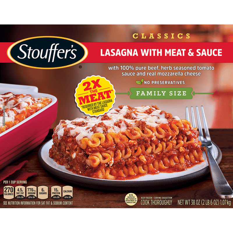 Stouffer's CLASSICS Family Size Lasagna With Meat & Sauce (38 Oz) From ...