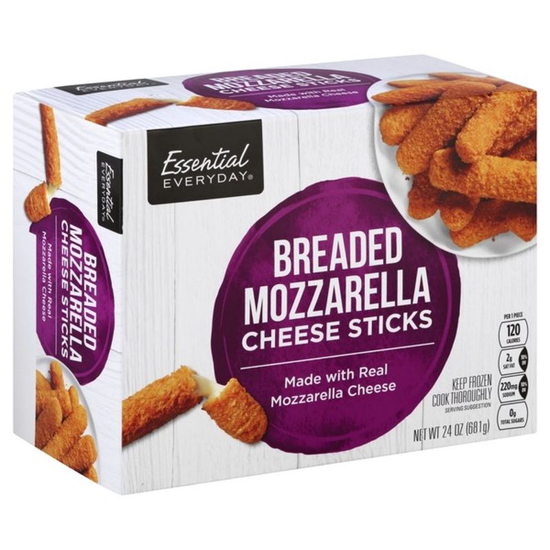 Essential Everyday Mozzarella Cheese Sticks Breaded 24 Oz Instacart