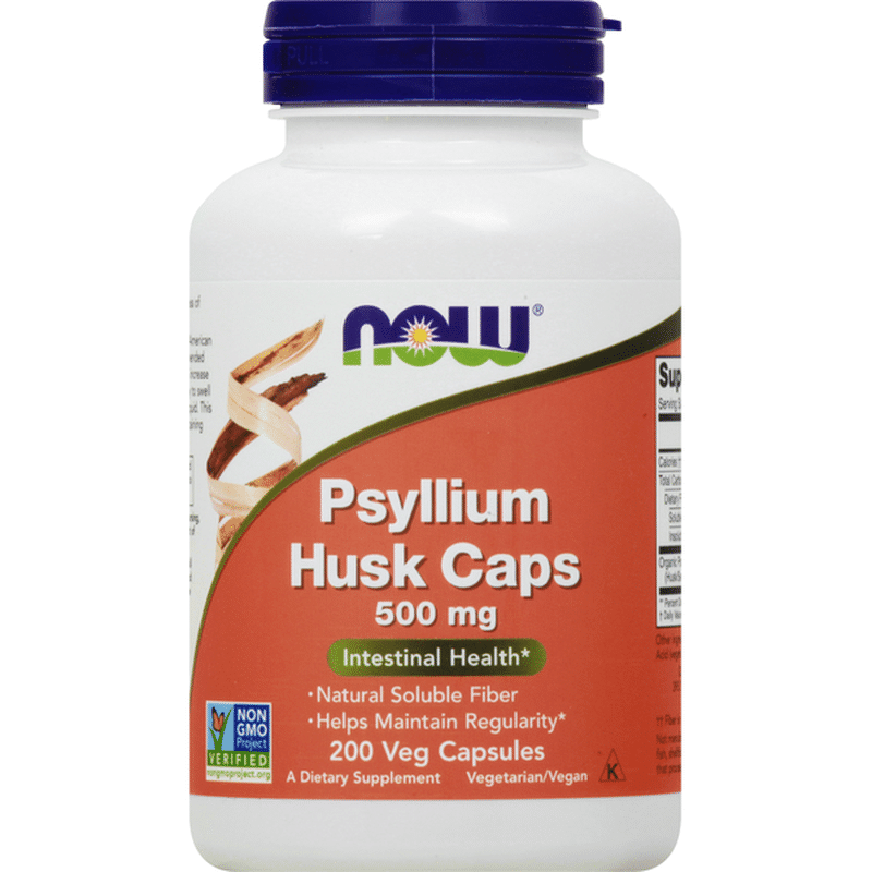 Now Psyllium Husk Caps, 500 mg, Veg Capsules (200 each) Instacart