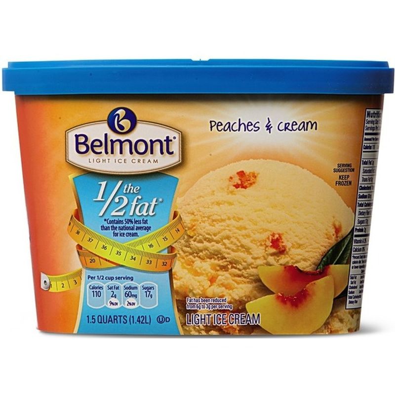 Belmont Peaches & Cream Low Fat Ice Cream (48 fl oz) Instacart