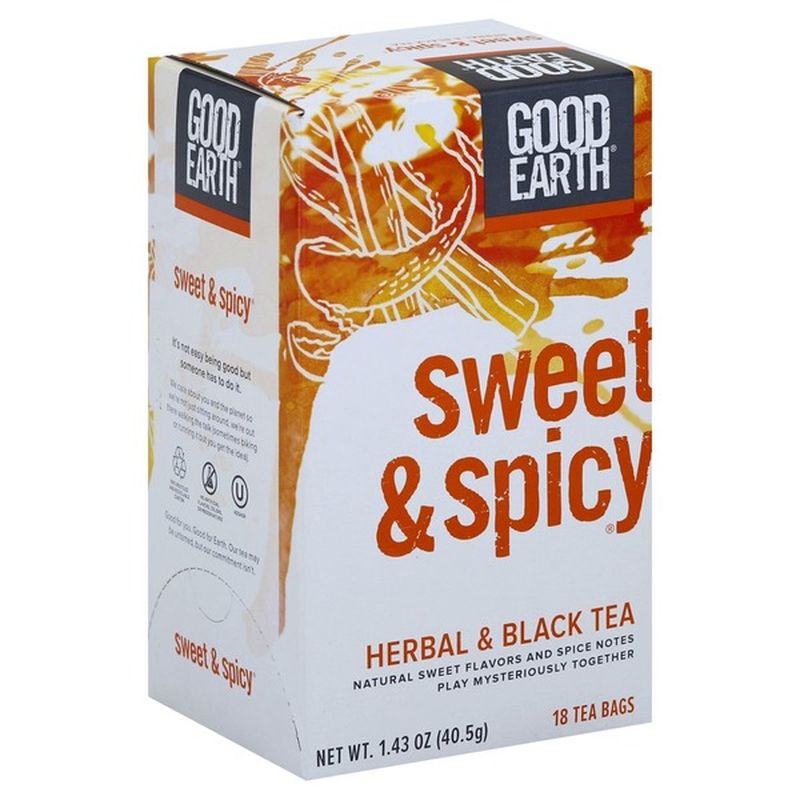 Good Earth Herbal & Black Tea, Sweet & Spicy, Bags (18 ct) Instacart