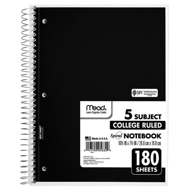 Mead Five Subject Notebook