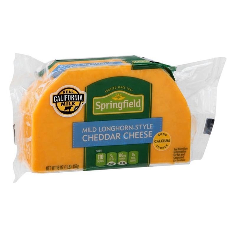 Springfield Mild Longhorn Style Cheddar Cheese (16 oz) - Instacart