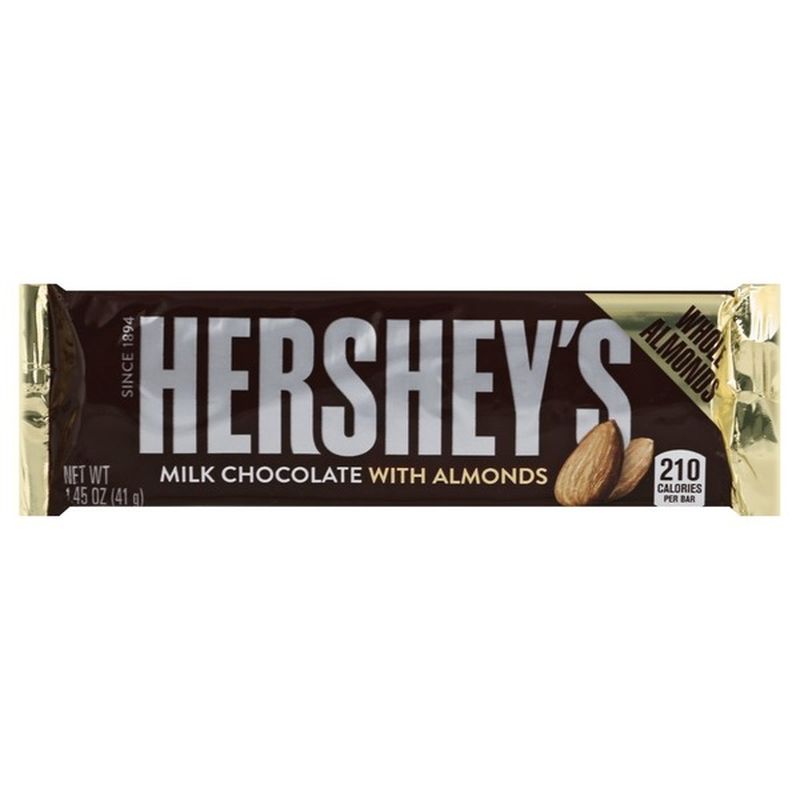 Hershey Milk Chocolate, with Whole Almonds (1.45 oz) from Stater Bros ...