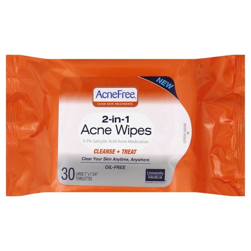 AcneFree Acne Wipes, 2in1, Cleanse + Treat (30 each) Instacart