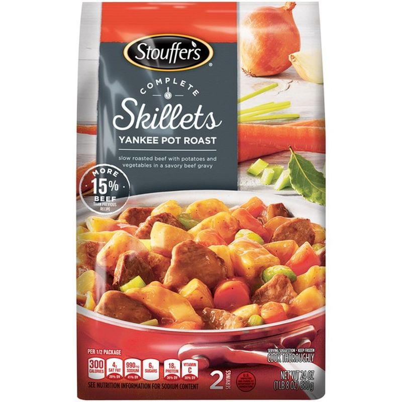 Stouffer's Complete Skillets Slow roasted beef with potatoes and vegetables in a savory beef