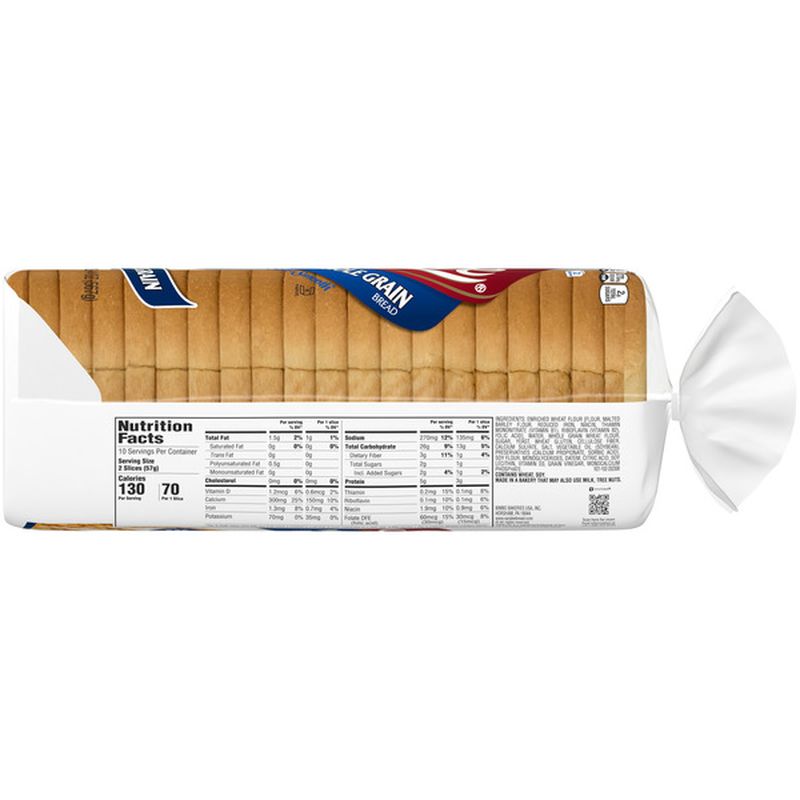 Sara Lee White Made With Whole Grain Bread (20 Oz) - Instacart