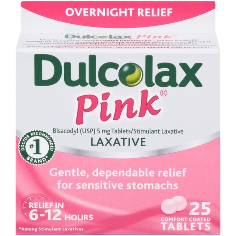 Dulcolax Pink Laxative Tablets Overnight Relief (25 ct) - Instacart