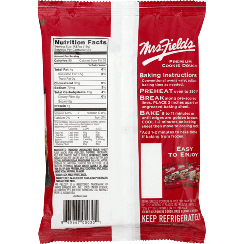 Mrs. Field's Premium Cookie Dough SemiSweet Chocolate (16 oz) from