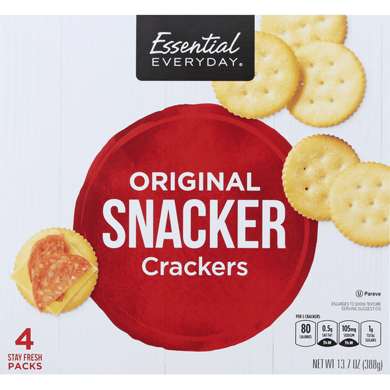Essential Everyday Snacker Crackers, Original, 4 Stay Fresh Packs (4 ...