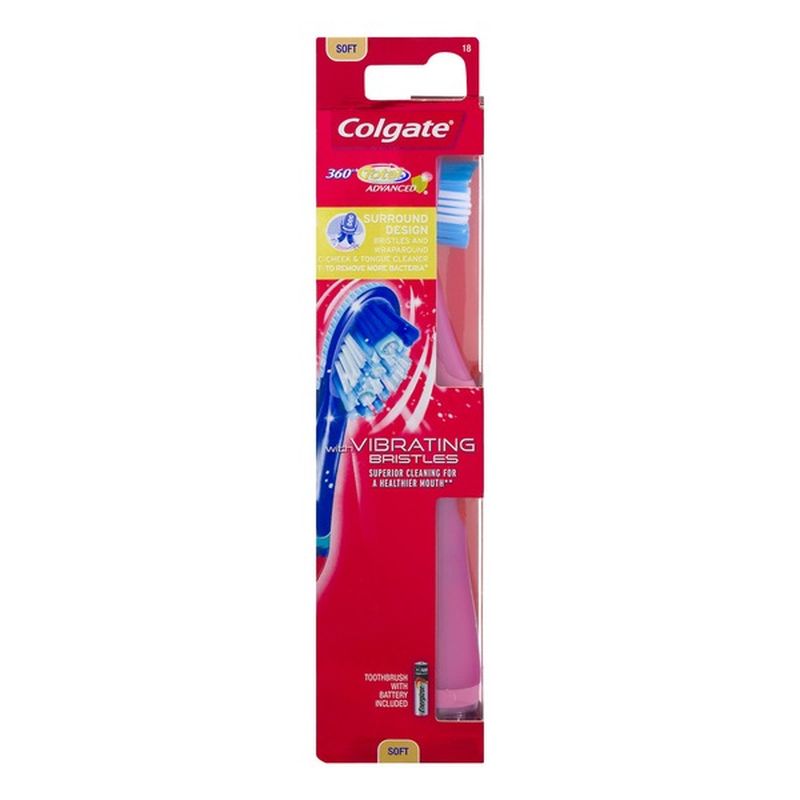 Colgate Toothbrush, with Vibrating Bristles, Soft 18 (1 each) Instacart