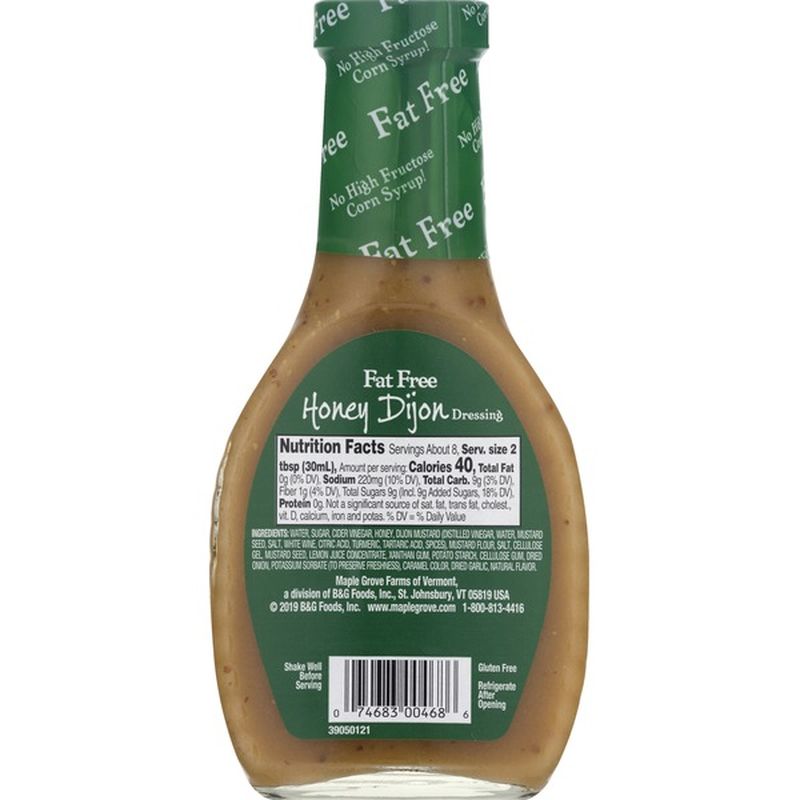 Maple Grove Farms Of Vermont Dressing, Fat Free, Honey Dijon (8 oz