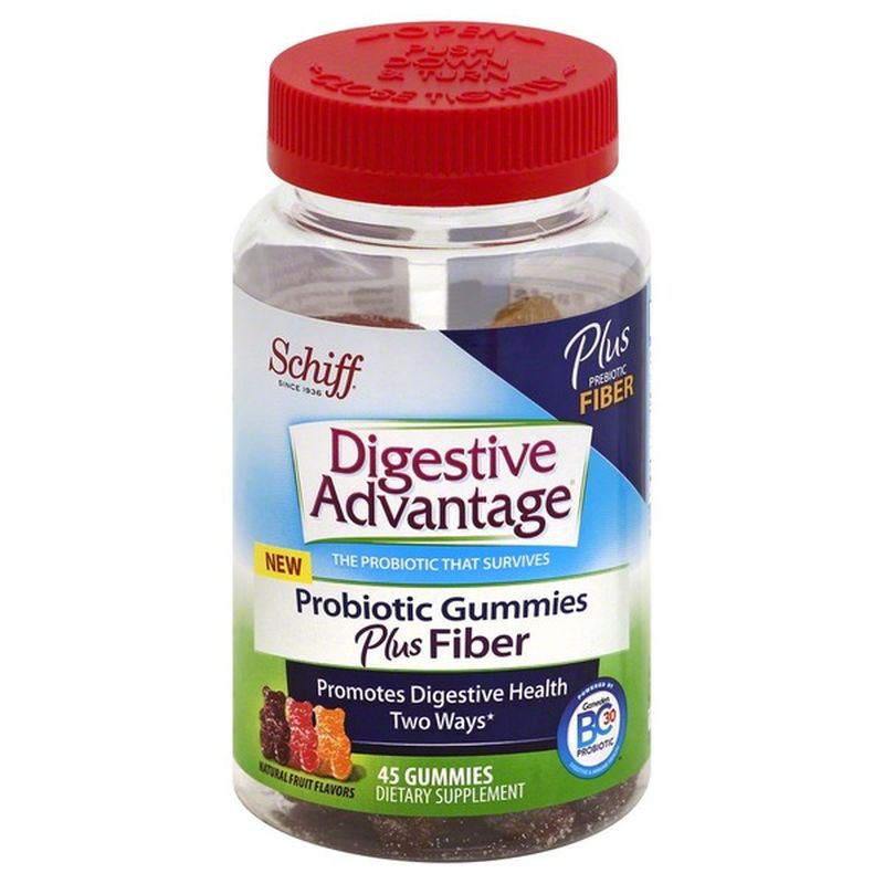 Schiff Digestive Advantage Probiotic Gummies Plus Fiber Dietary