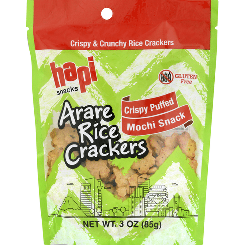 Hapi Arare Rice Crackers, Crispy Puffed, Mochi Snack (3 oz) Delivery or
