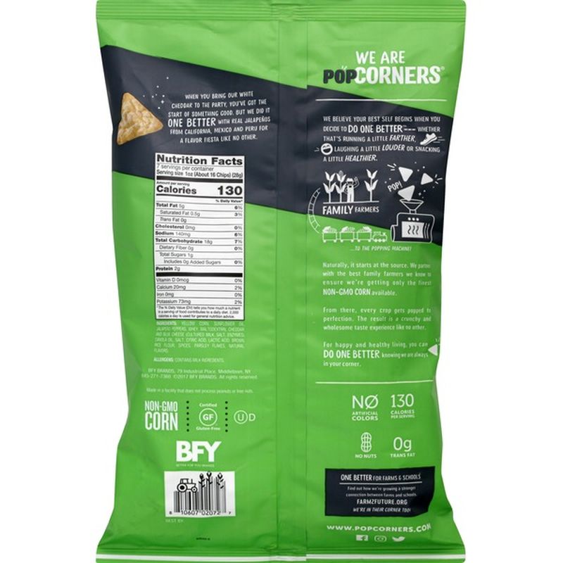 PopCorners Popped-Corn Snack, Jalapeno Cheddar (7 oz) - Instacart