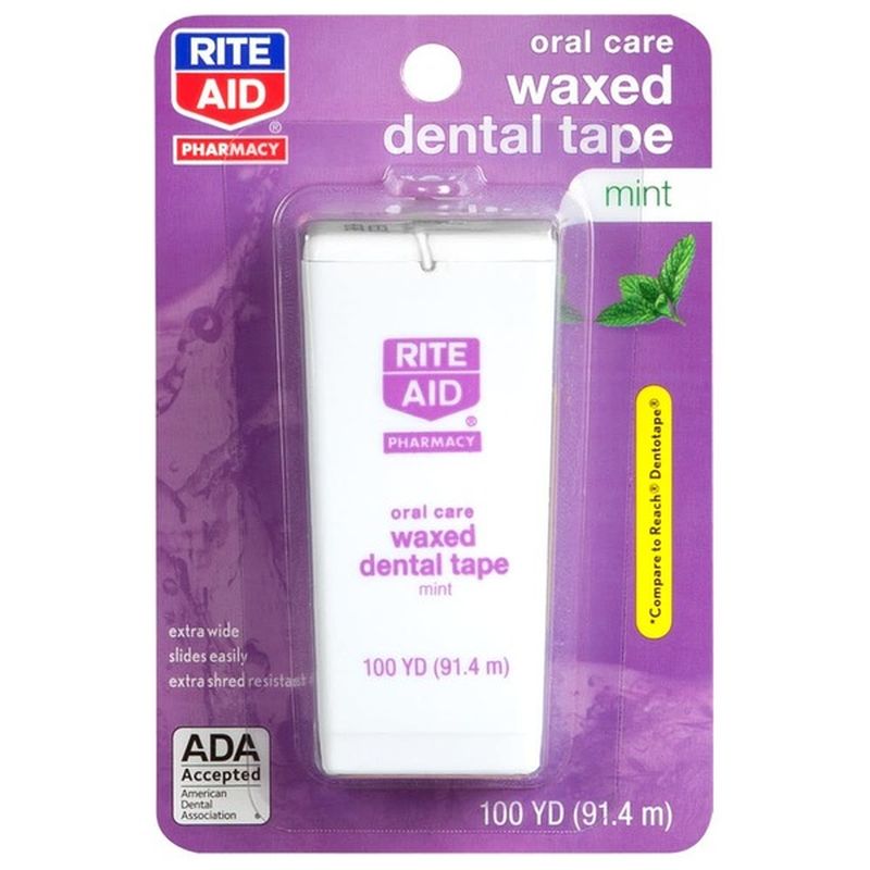 Rite Aid Dental Tape, Waxed, Mint, 1 roll (0.1247 100 sqft) Instacart