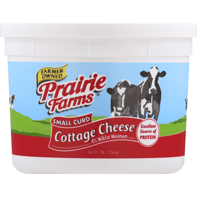 Prairie Farms Cottage Cheese, Small Curd, 4% Milkfat Minimum (3 Lb ...