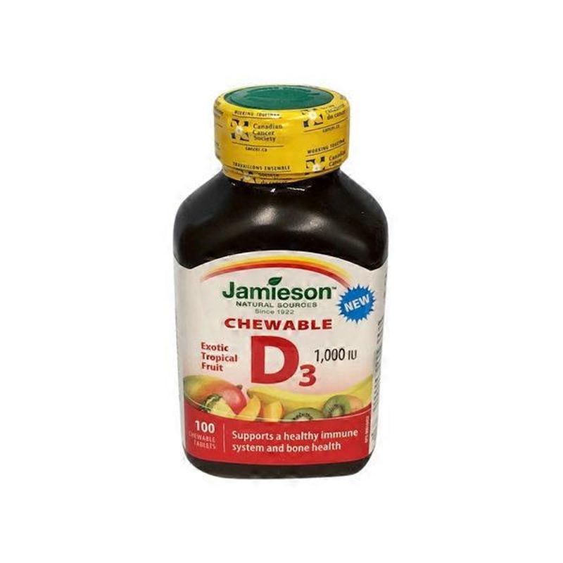Jamieson Vitamin D3 1000IU Soft Chews Tropical (100 ct) Instacart