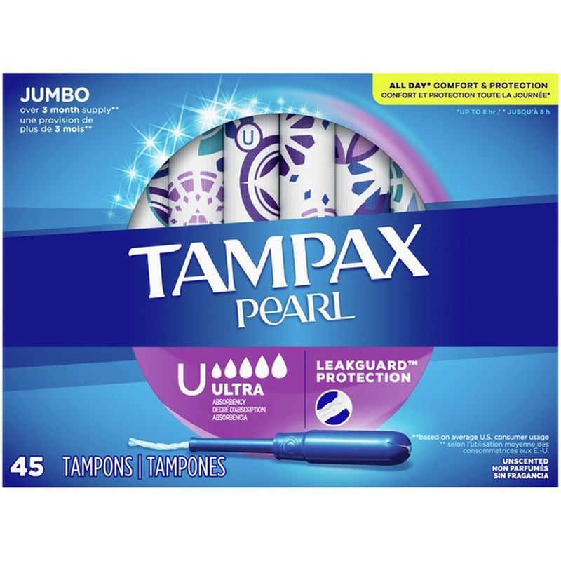 Tampax Tampons Ultra Absorbency (45 ct) Instacart