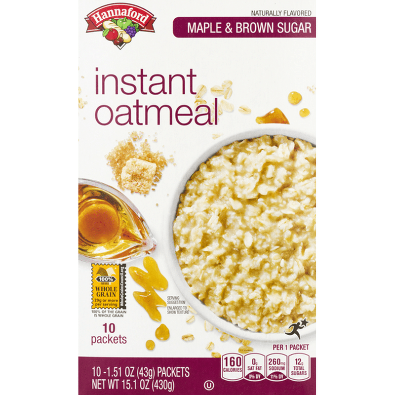 Hannaford Maple & Brown Sugar Instant Oatmeal (10 each) Instacart