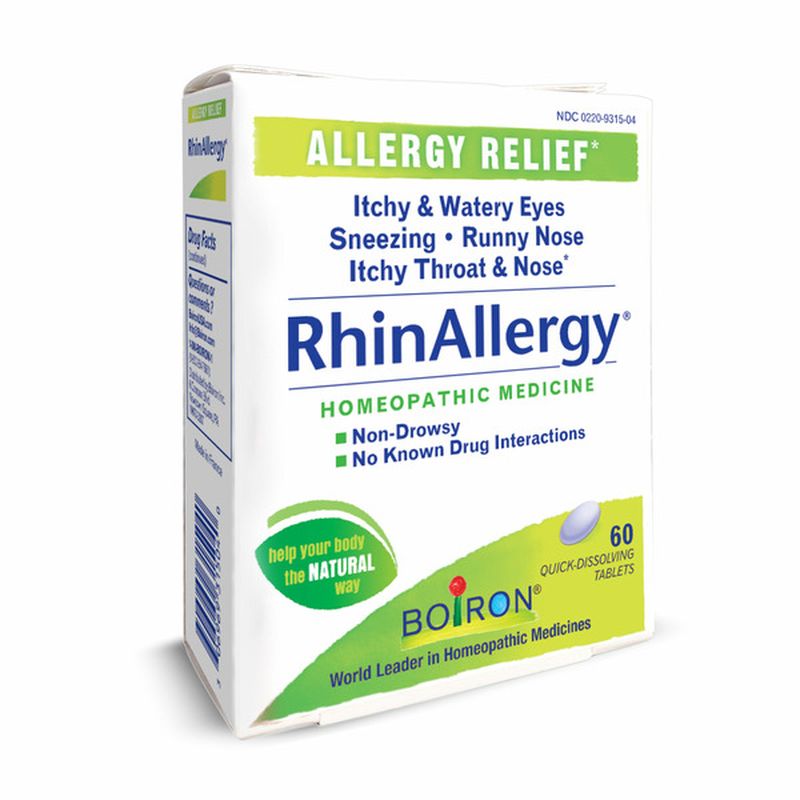 Boiron Rhinallergy Homeopathic Medicine for Allergy Relief (60 ct