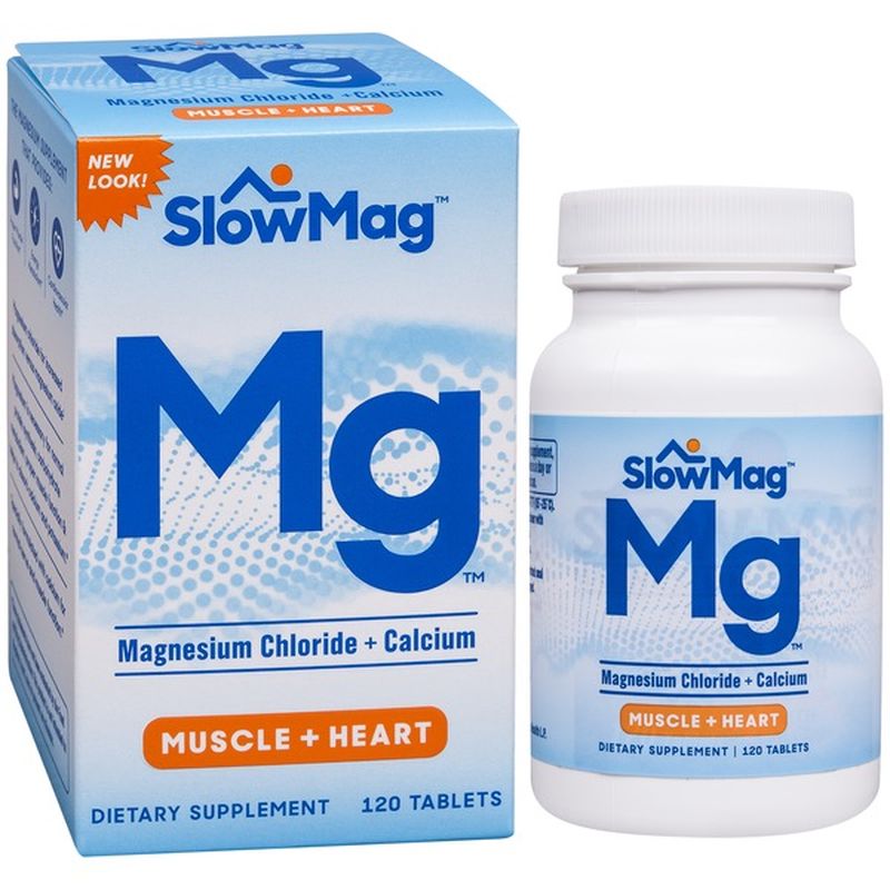Slowmag Magnesium Chloride + Calcium Dietary Supplement (120 ct