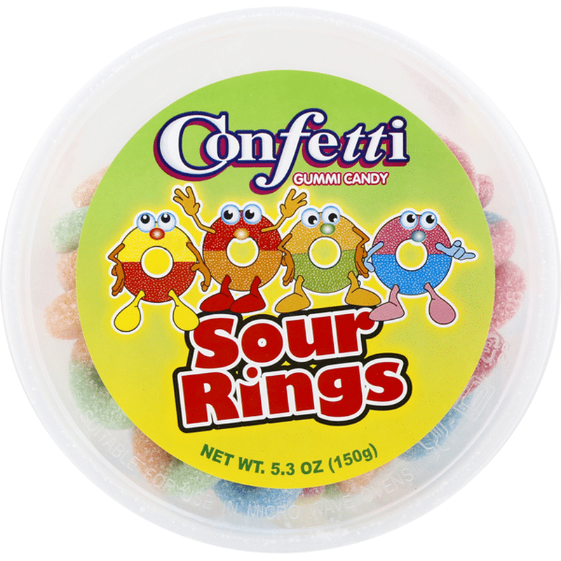 Confetti Gummi Candy, Sour Rings (5.3 oz) Instacart