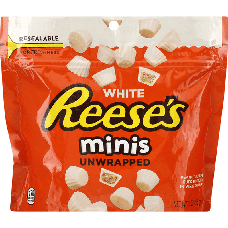 Reese's Peanut Butter Cups, Unwrapped, White, Minis (7.6 oz) Instacart