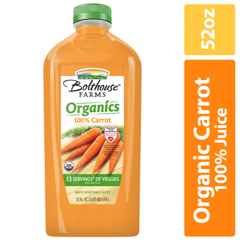 Bolthouse Farms 100 Organic Carrot, 52 oz. (52 fl oz) Instacart