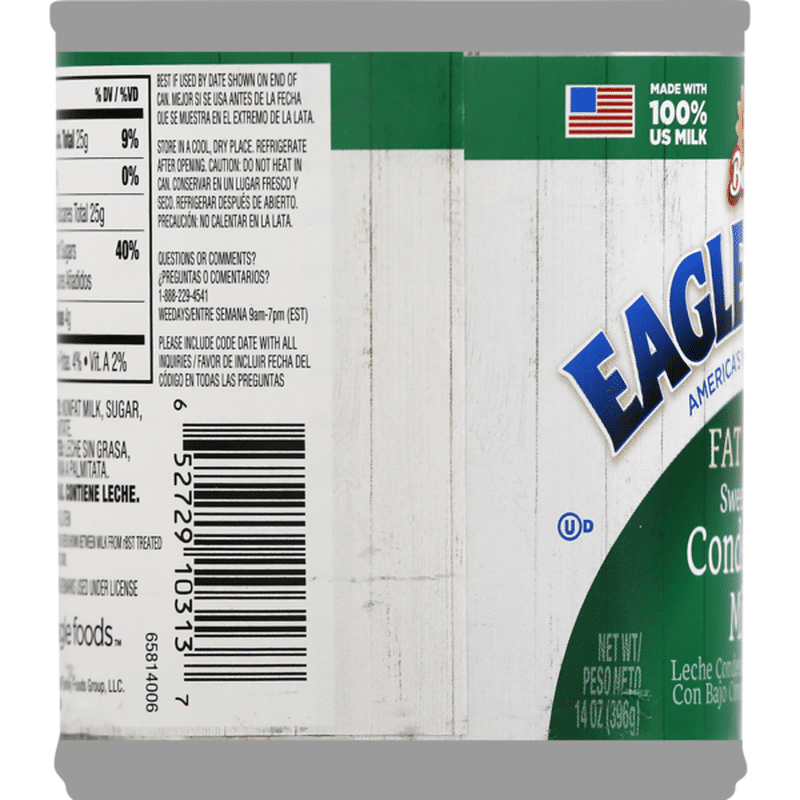 Eagle Brand Condensed Milk, Sweetened, Fat Free, Can (14 oz) from