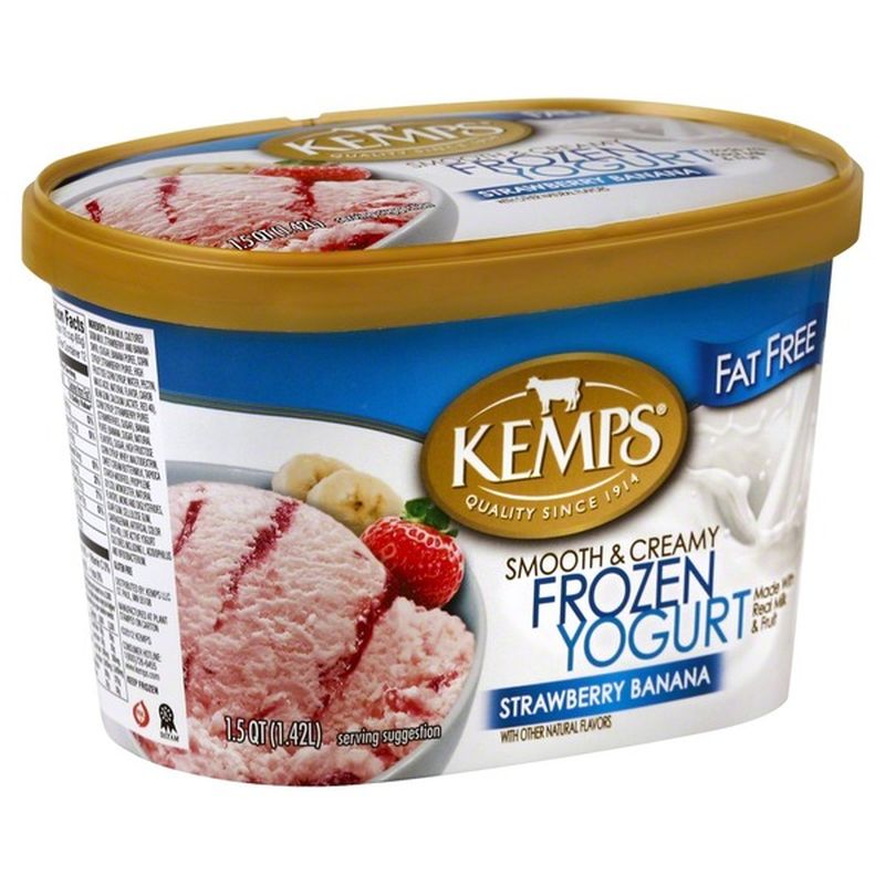 Kemps Frozen Yogurt, Strawberry Banana, Fat Free, Tub (1.5 qt) - Instacart