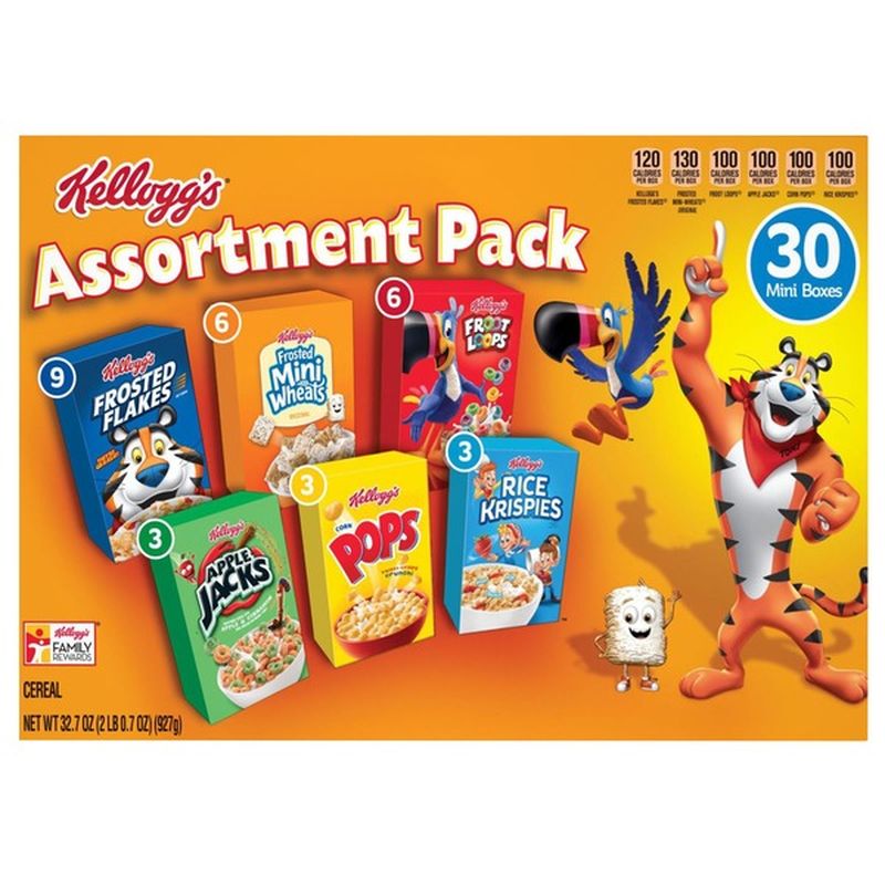 Kelloggs Assortment Pack Breakfast Cereal Variety Pack 327 Oz