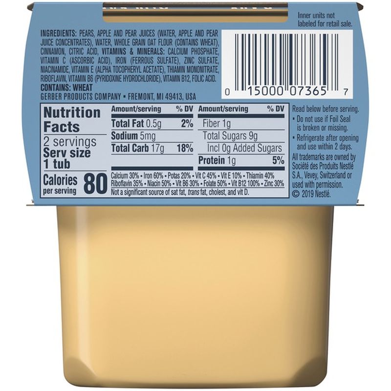 pear cinnamon oatmeal gerber