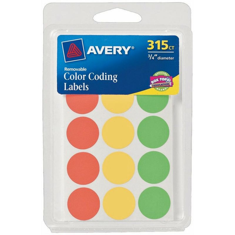Avery Neon Round Color Coding Labels