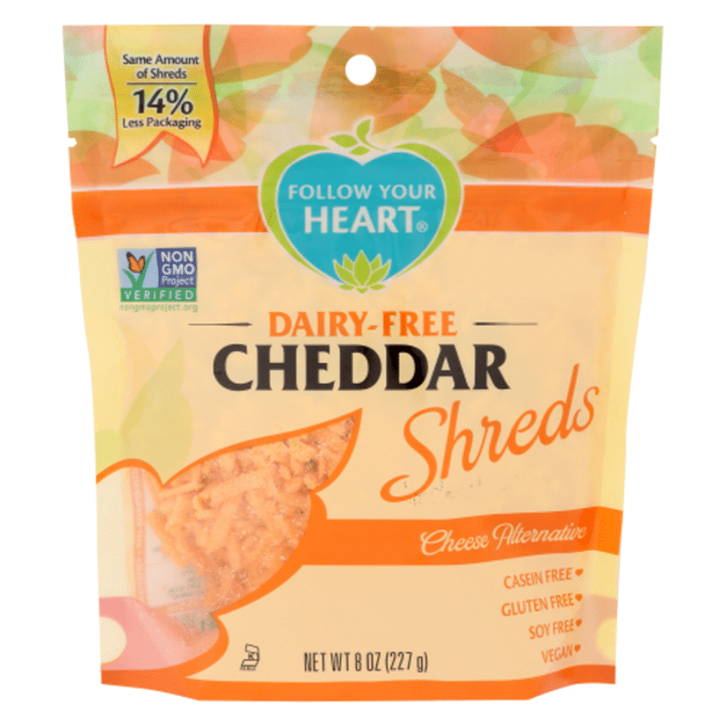 Follow Your Heart Cheese Alternative, DairyFree, Cheddar, Shreds (8 oz