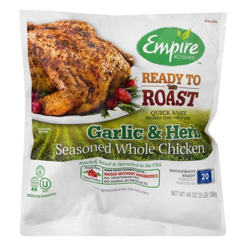 Empire Kosher Whole Chicken, Garlic & Herb, Seasoned (48 oz) Instacart