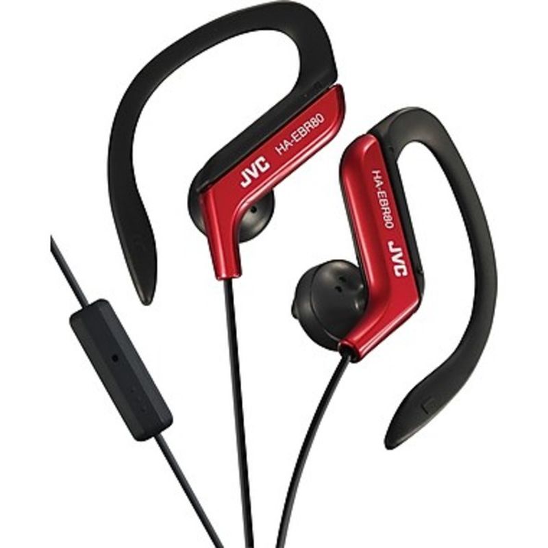 JVC Red Ear-Clip Headphones With Mic & Remote